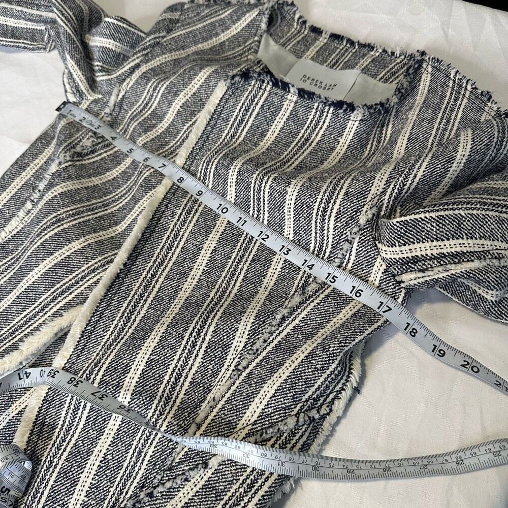 Derek Lam 10 Crosby Tweed Blue Striped Blazer Jacket Womens 8 Modern Career - Picture 7 of 10